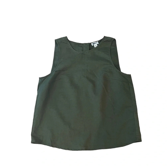 J. Crew Linen-blend button-back shell tank top, Size XXS, NWOT - Picture 1 of 4